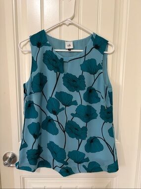 CAbi Blue Floral Sleeveless Camisole